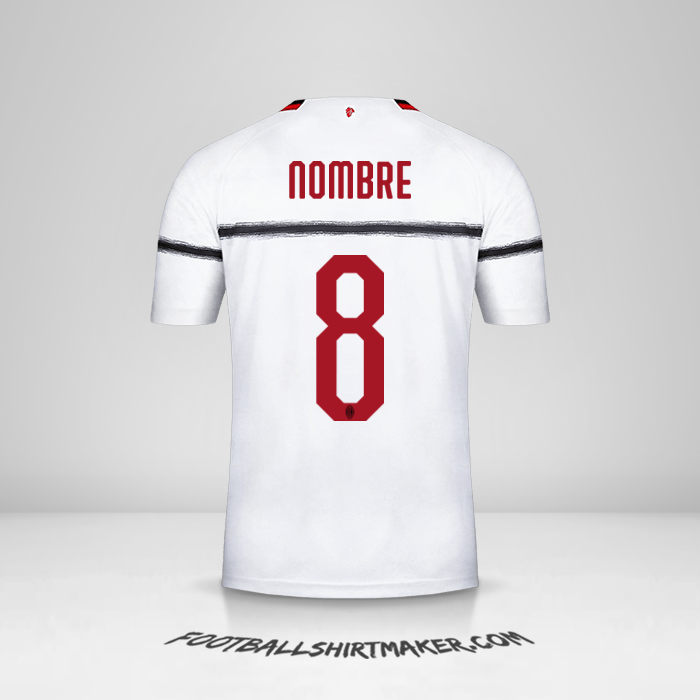Jersey AC Milan 2018/19 Visita -  nombre - 8