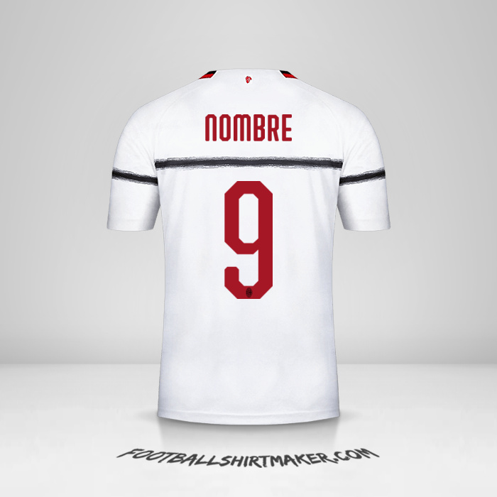 Jersey AC Milan 2018/19 Visita -  nombre - 9