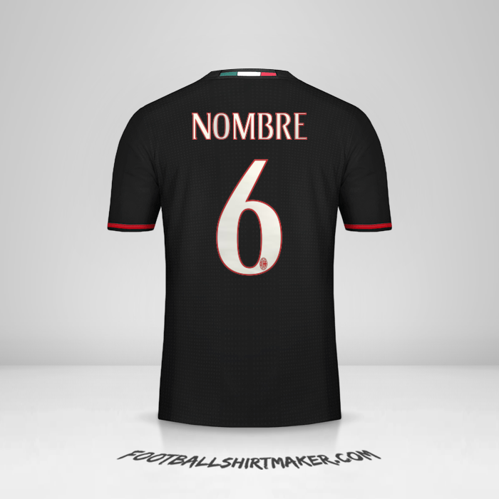 Jersey AC Milan 2016/17 -  nombre - 6