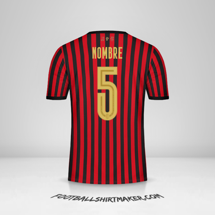 Camiseta AC Milan 120Th -  nombre - 5