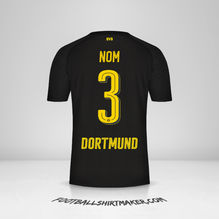 Maillot Borussia Dortmund 2017/18 Extérieur -  nom - 3