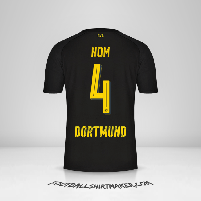 Maillot Borussia Dortmund 2017/18 Extérieur -  nom - 4