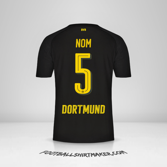 Maillot Borussia Dortmund 2017/18 Extérieur -  nom - 5