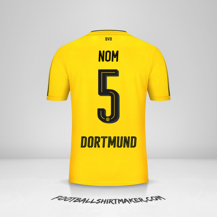 Maillot Borussia Dortmund 2017/18 -  nom - 5