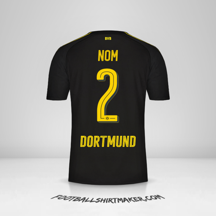 Maillot Borussia Dortmund 2016/17 Extérieur -  nom - 2