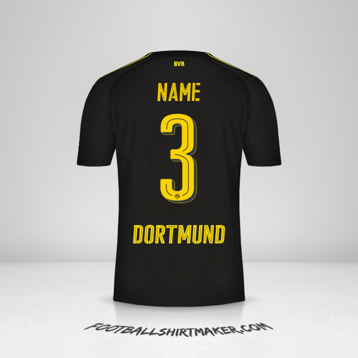 Trikot Borussia Dortmund 2016/17 Auswärts -  name - 3
