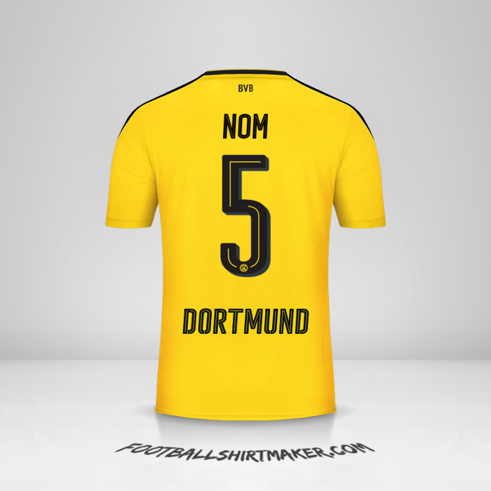 Maillot Borussia Dortmund 2016/17 -  nom - 5