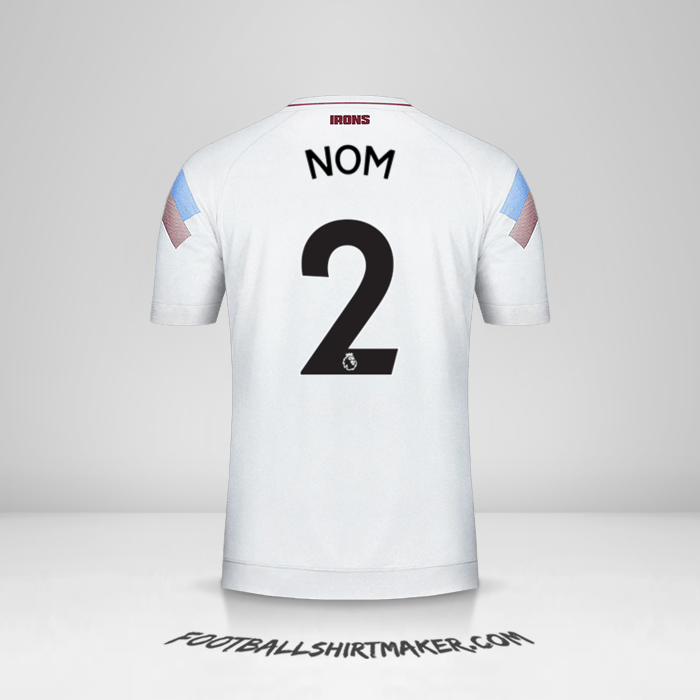 Maillot West Ham United FC 2018/19 Troisième -  nom - 2