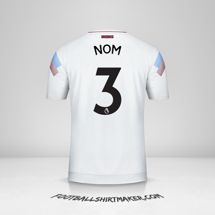 Maillot West Ham United FC 2018/19 Troisième -  nom - 3