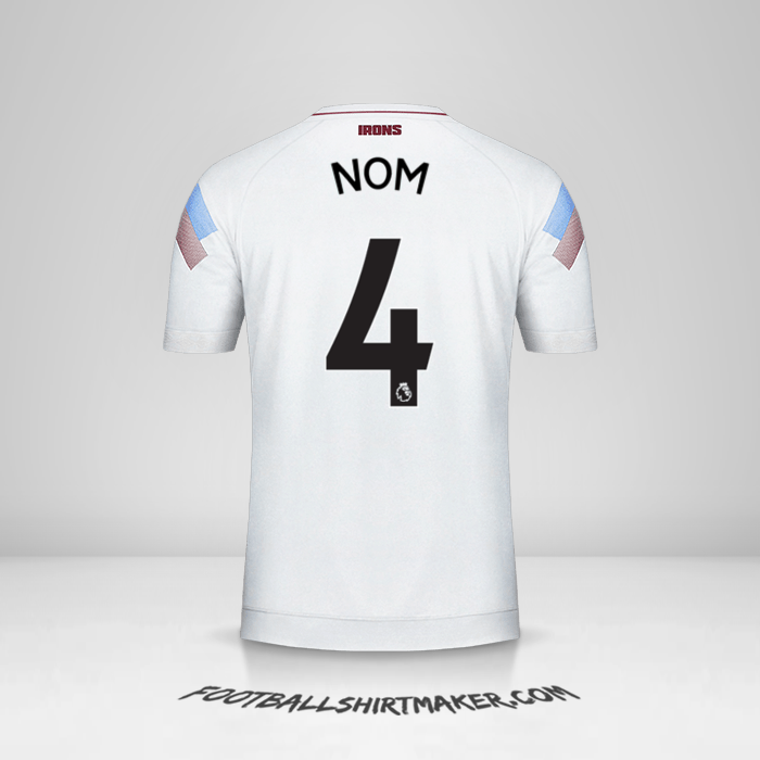 Maillot West Ham United FC 2018/19 Troisième -  nom - 4