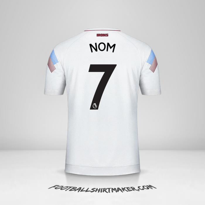 Maillot West Ham United FC 2018/19 Troisième -  nom - 7