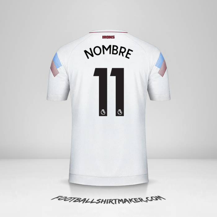 Jersey West Ham United FC 2018/19 Tercera -  nombre - 11