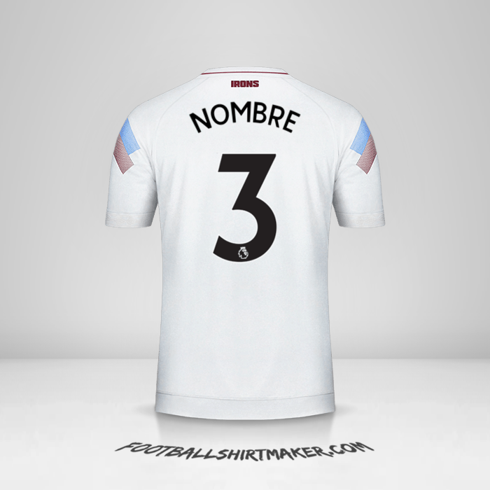 Camiseta West Ham United FC 2018/19 Tercera -  nombre - 3