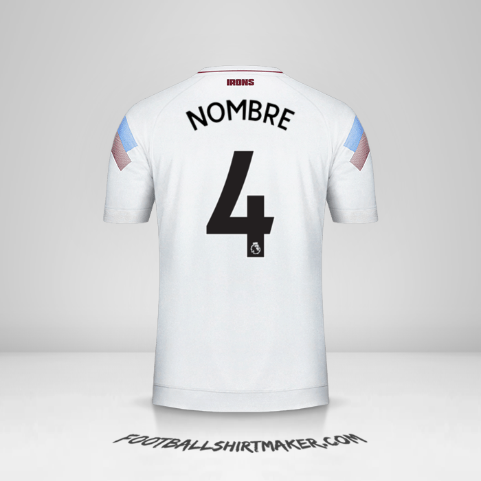 Camiseta West Ham United FC 2018/19 Tercera -  nombre - 4