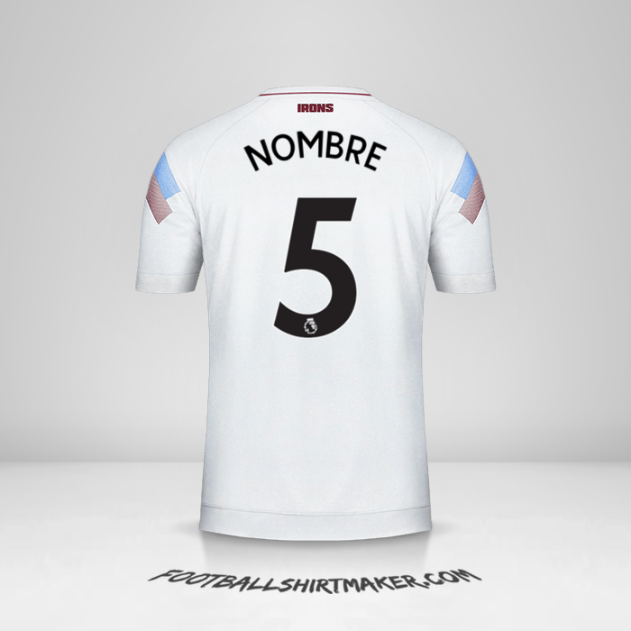 Jersey West Ham United FC 2018/19 Tercera -  nombre - 5