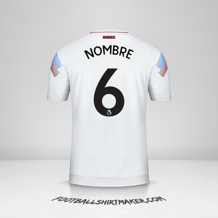 Camiseta West Ham United FC 2018/19 Tercera -  nombre - 6
