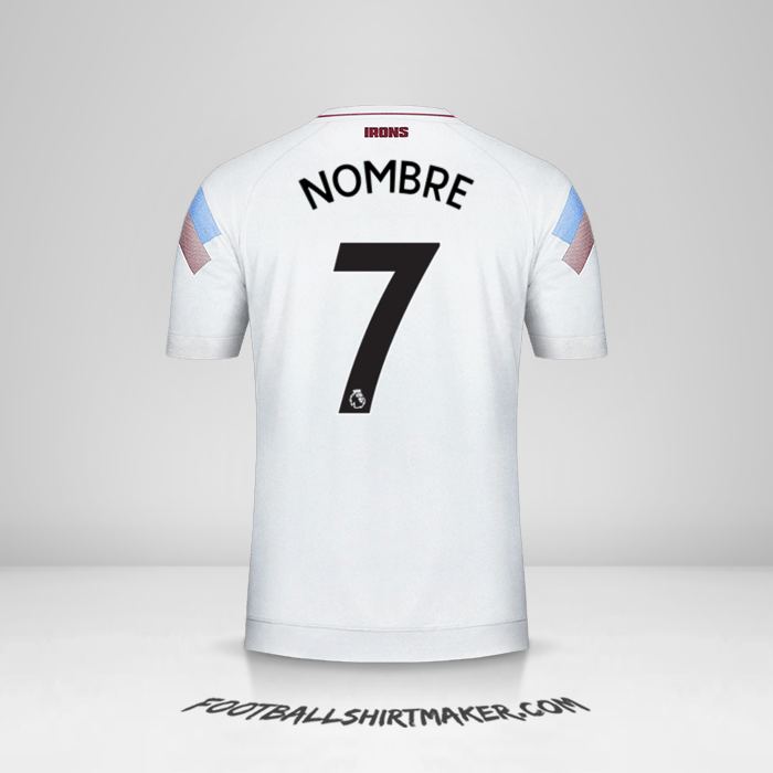 Jersey West Ham United FC 2018/19 Tercera -  nombre - 7