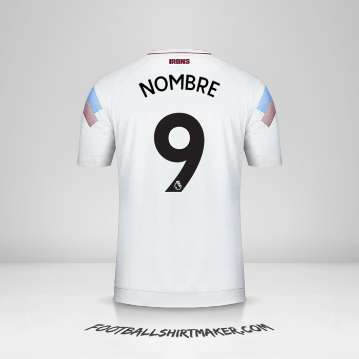 Camiseta West Ham United FC 2018/19 Tercera -  nombre - 9