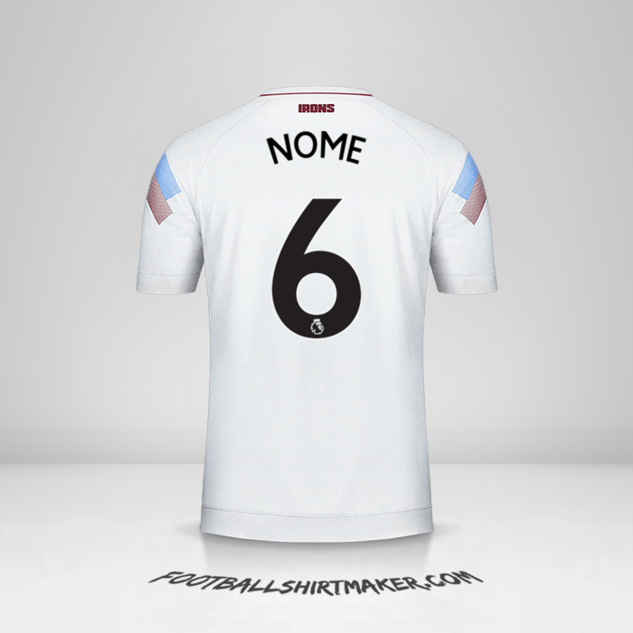 Camisola West Ham United FC 2018/19 Terceira -  nome - 6