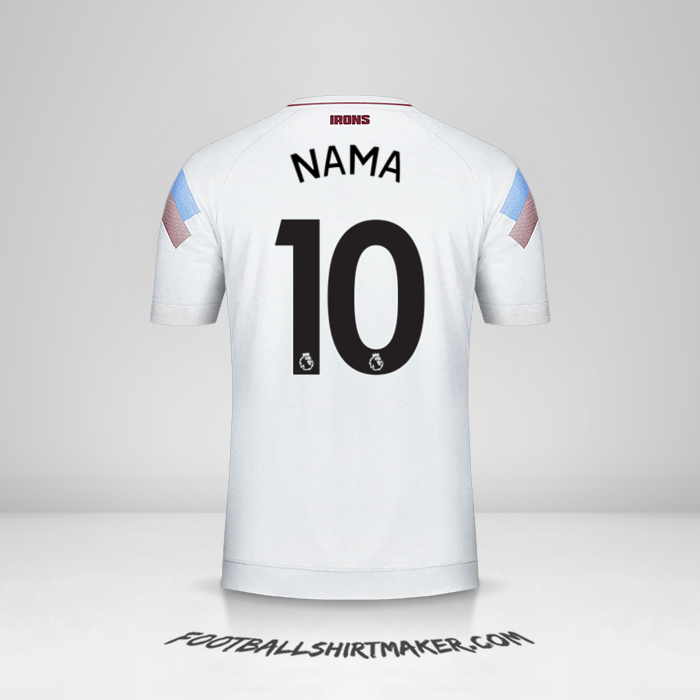 Jersey West Ham United FC 2018/19 Ketiga -  nama - 10