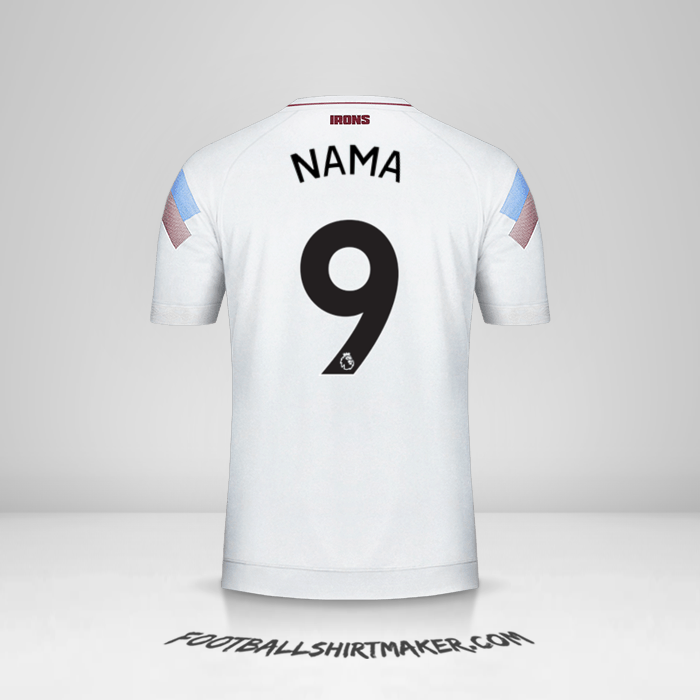 Jersey West Ham United FC 2018/19 Ketiga -  nama - 9
