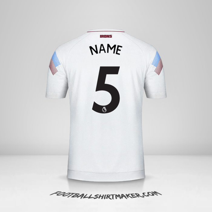Trikot West Ham United FC 2018/19 Dritte -  name - 5