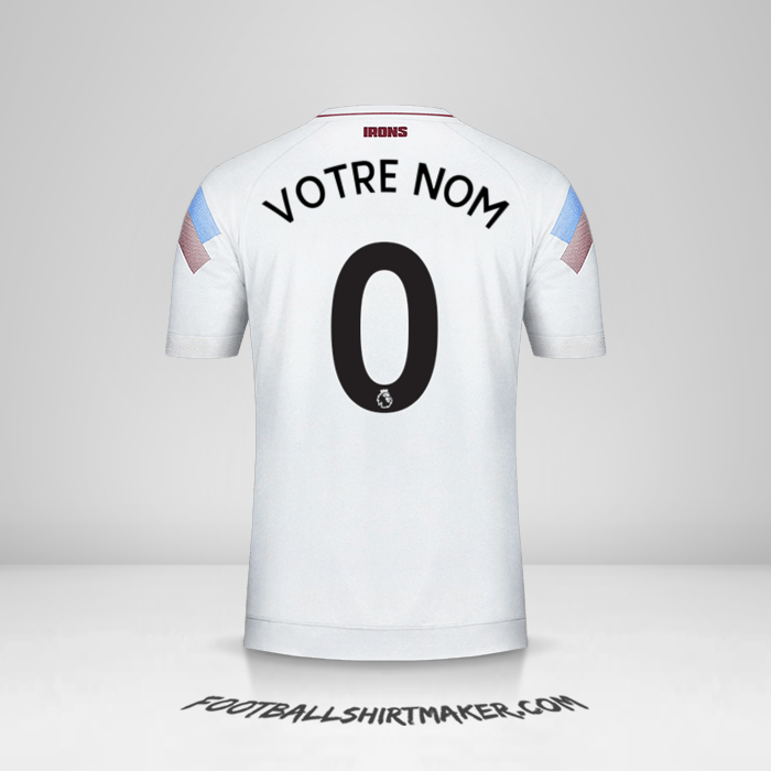 Maillot West Ham United FC 2018/19 III -  votre nom - 0