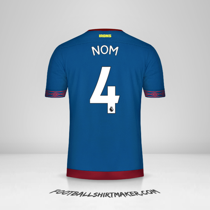 Maillot West Ham United FC 2018/19 Extérieur -  nom - 4