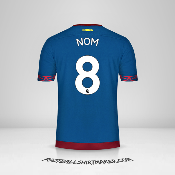Maillot West Ham United FC 2018/19 Extérieur -  nom - 8