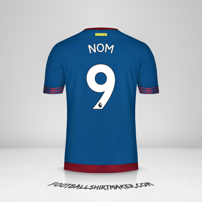 Maillot West Ham United FC 2018/19 Extérieur -  nom - 9
