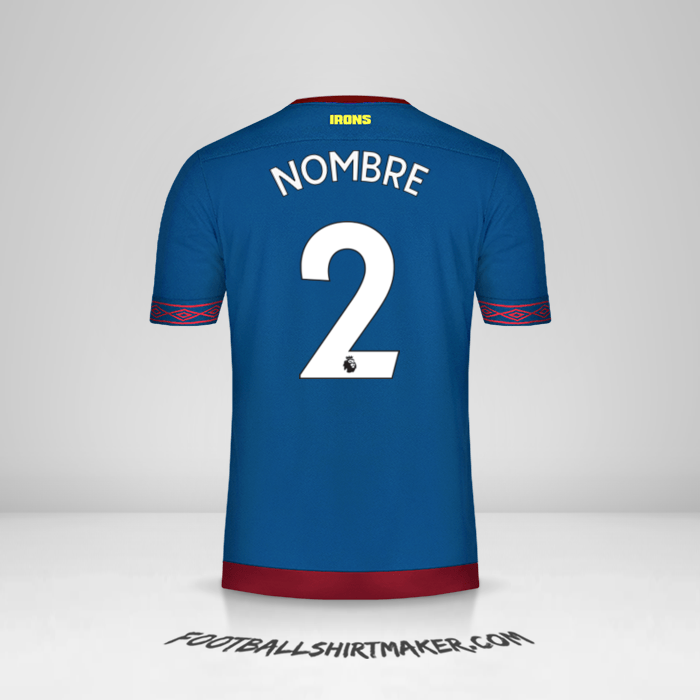 Jersey West Ham United FC 2018/19 Visita -  nombre - 2