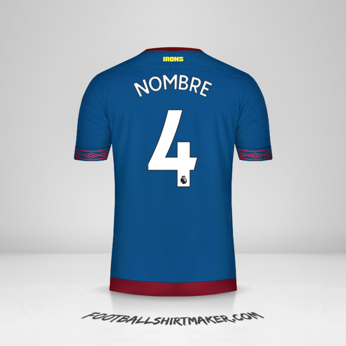 Jersey West Ham United FC 2018/19 Visita -  nombre - 4