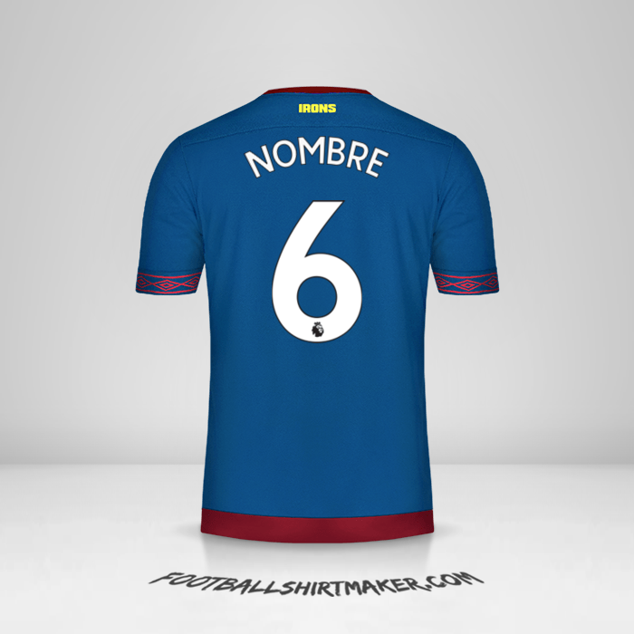 Jersey West Ham United FC 2018/19 Visita -  nombre - 6