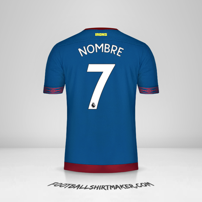 Jersey West Ham United FC 2018/19 Visita -  nombre - 7