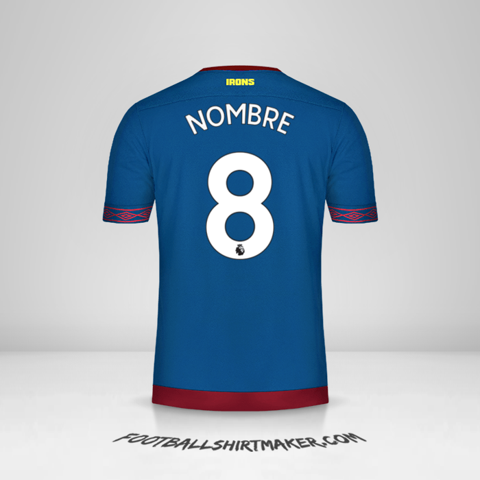 Jersey West Ham United FC 2018/19 Visita -  nombre - 8