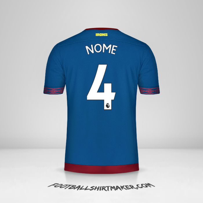 Maglia West Ham United FC 2018/19 Seconda -  nome - 4