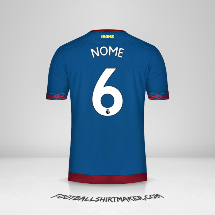 Maglia West Ham United FC 2018/19 Seconda -  nome - 6