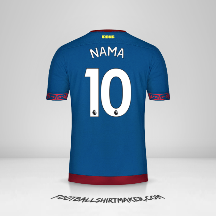 Jersey West Ham United FC 2018/19 Alternatif -  nama - 10