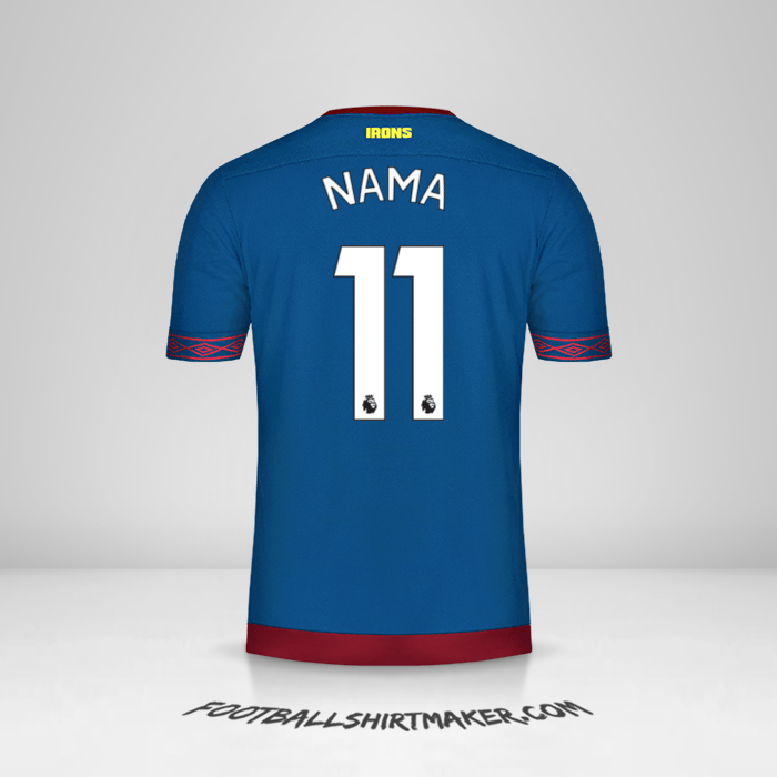 Jersey West Ham United FC 2018/19 Alternatif -  nama - 11