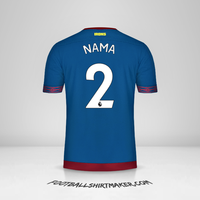 Jersey West Ham United FC 2018/19 Alternatif -  nama - 2