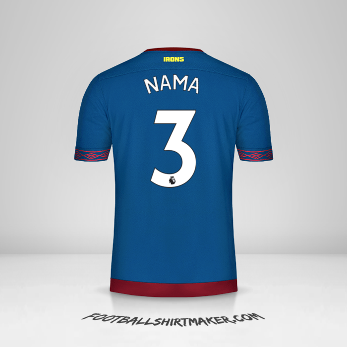 Jersey West Ham United FC 2018/19 Alternatif -  nama - 3