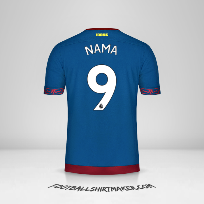Jersey West Ham United FC 2018/19 Alternatif -  nama - 9
