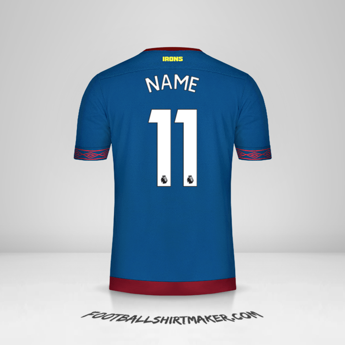 Shirt West Ham United FC 2018/19 Away -  name - 11