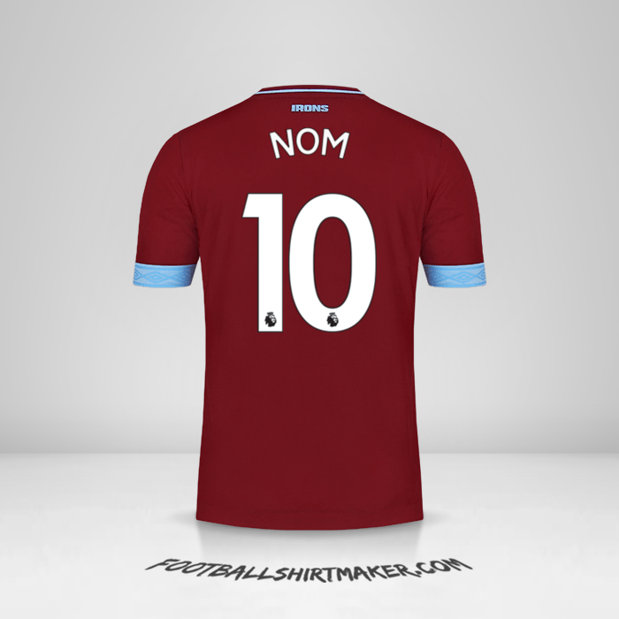 Maillot West Ham United FC 2018/19 -  nom - 10