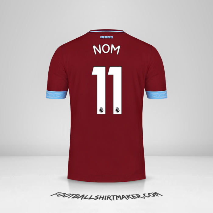 Maillot West Ham United FC 2018/19 -  nom - 11