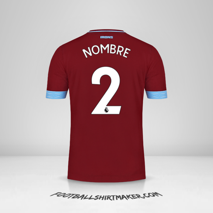 Camiseta West Ham United FC 2018/19 -  nombre - 2