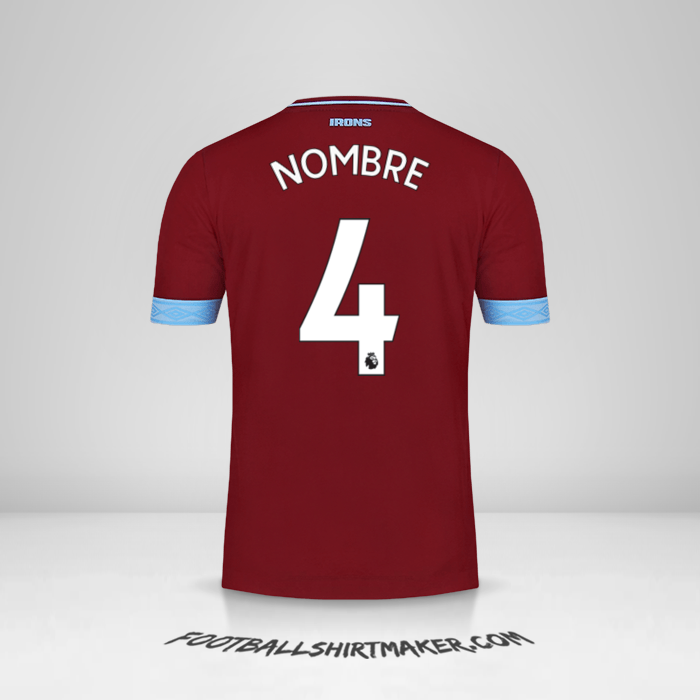 Camiseta West Ham United FC 2018/19 -  nombre - 4
