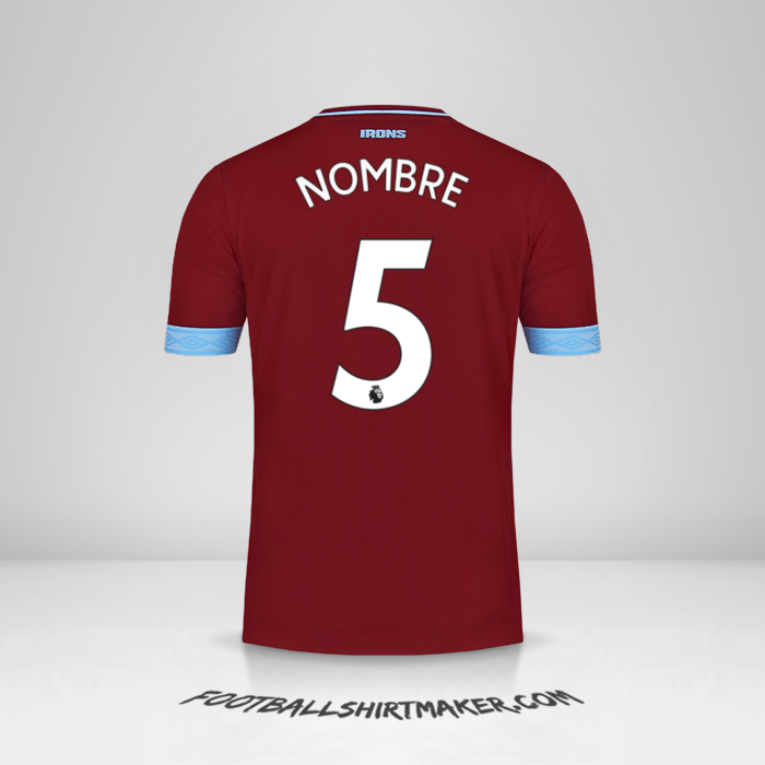 Jersey West Ham United FC 2018/19 -  nombre - 5
