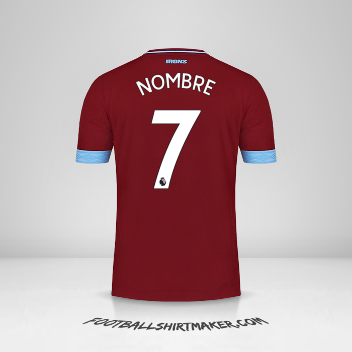 Camiseta West Ham United FC 2018/19 -  nombre - 7