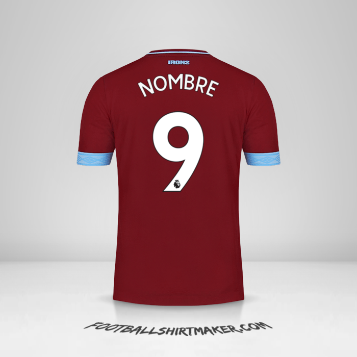 Camiseta West Ham United FC 2018/19 -  nombre - 9